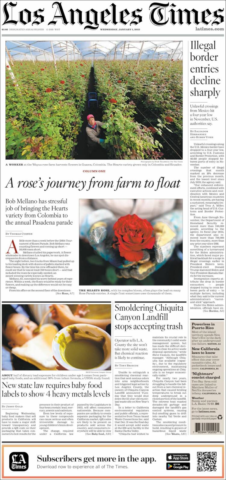 Portada de Los Angeles Times (USA)