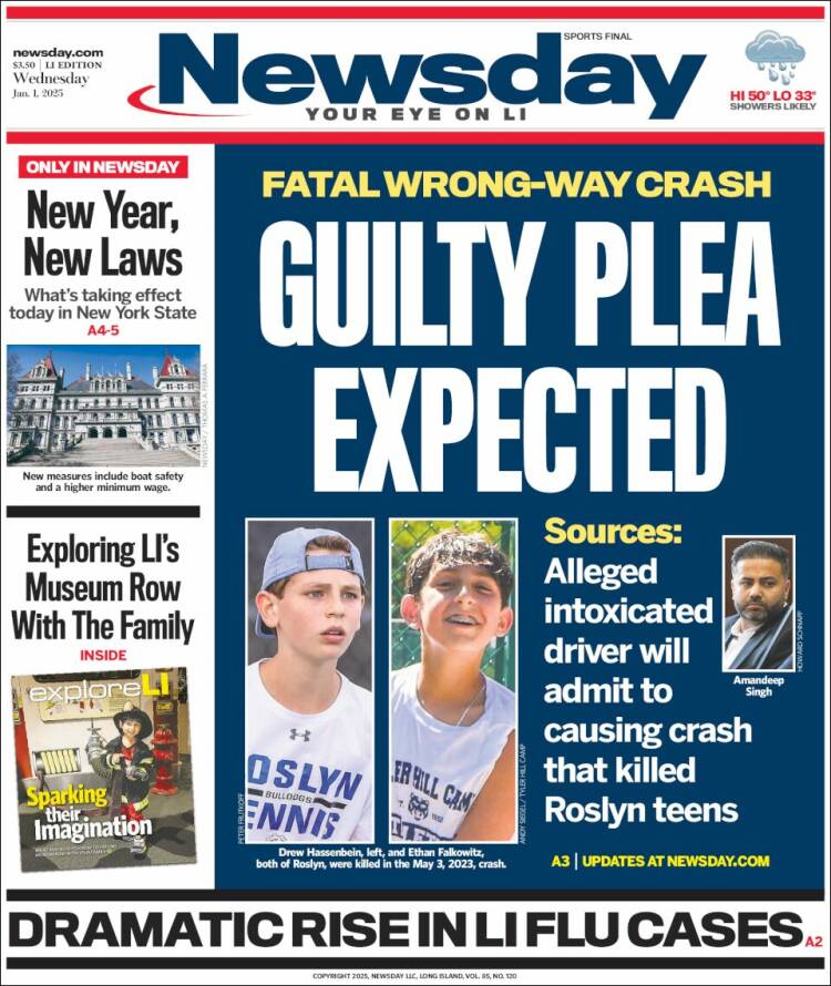 Portada de Newsday (USA)