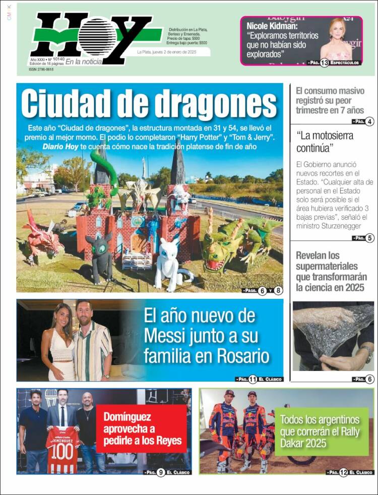 Portada de Diario Hoy (Argentina)