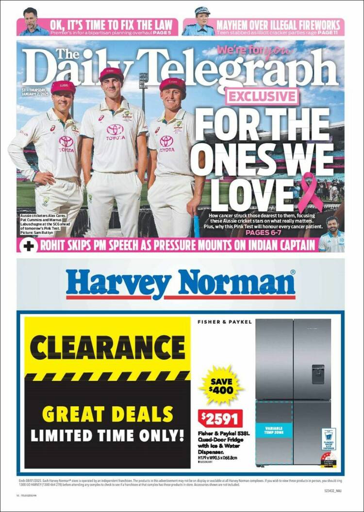 Portada de The Daily Telegraph (Australia)