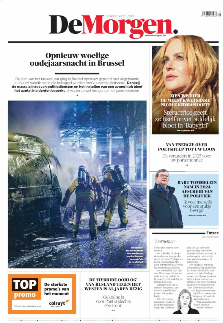 Portada de De Morgen (B&eacute;lgica)