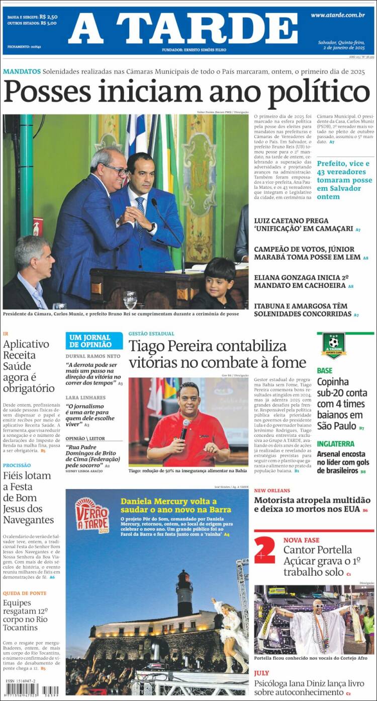 Portada de Diário A Tarde (Brasil)