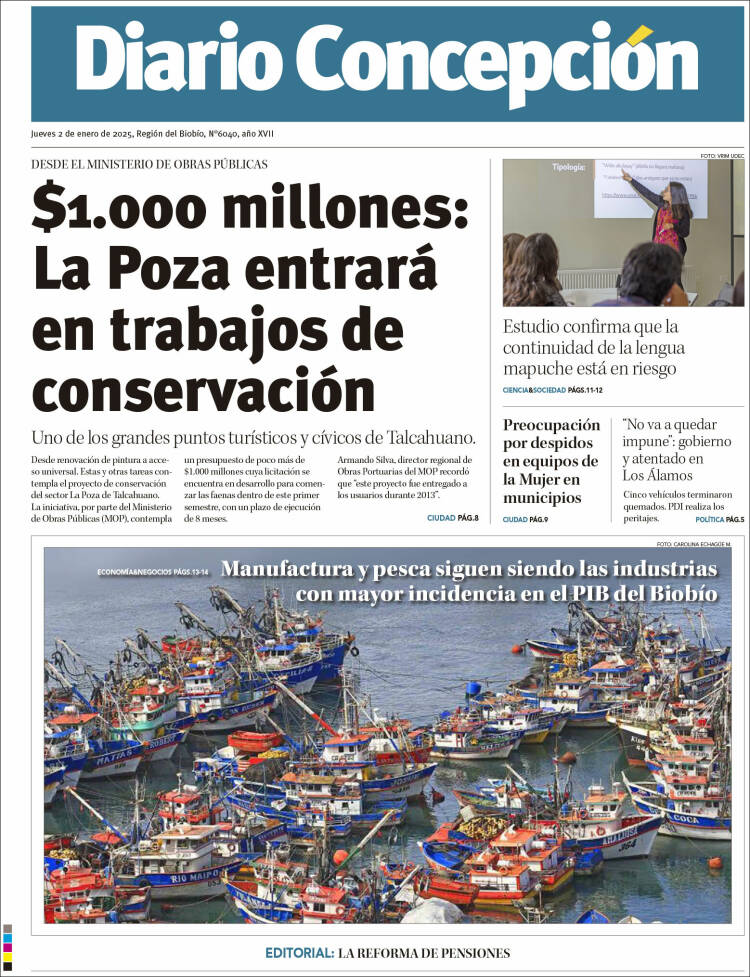 Portada de Diario de Concepción (Chile)