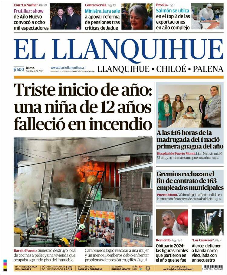 Portada de El Llanquihue (Chile)