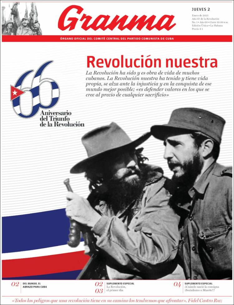 Portada de Granma (Cuba)