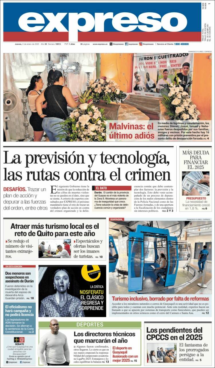 Portada de Expreso (Ecuador)