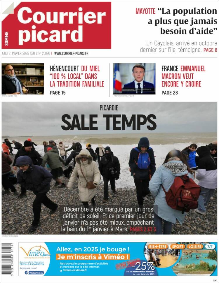 Portada de Courrier Picard (Francia)