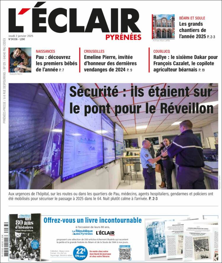 Portada de L'Eclair des Pyrénées (Francia)
