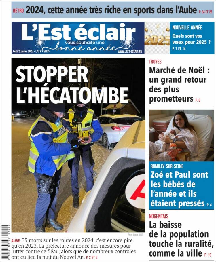 Portada de L'Est Eclair (Francia)