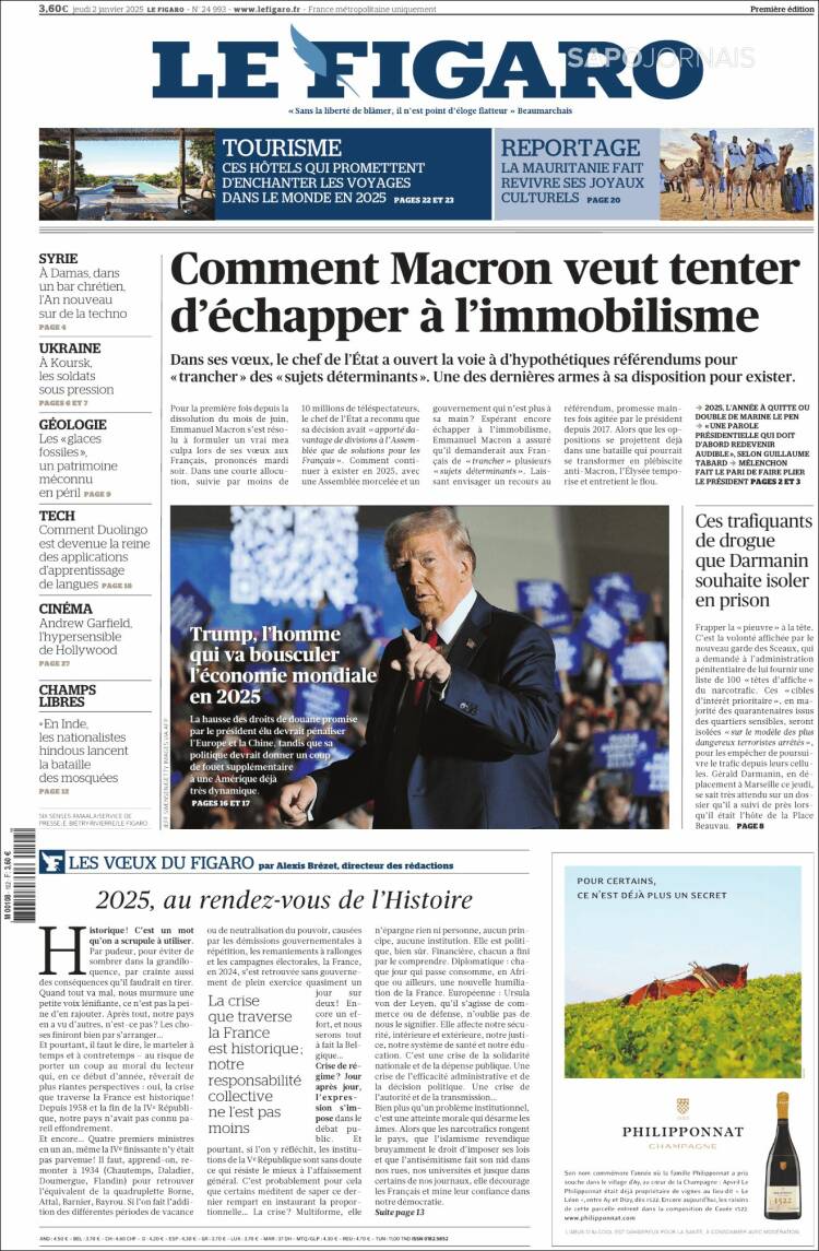 Portada de Le Figaro (Francia)