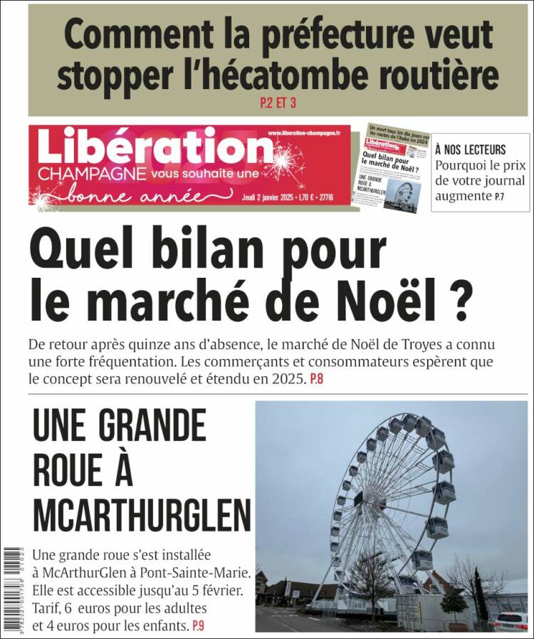 Portada de Libération Champagne (Francia)
