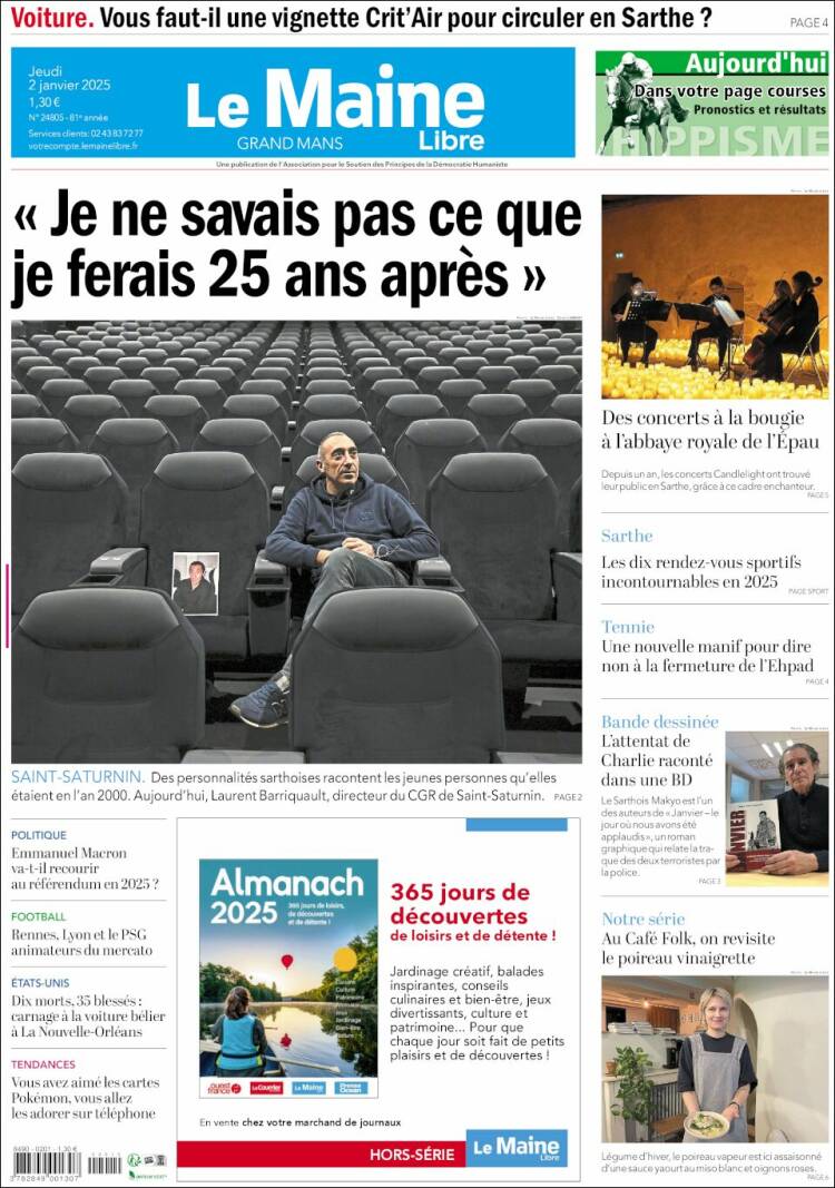 Portada de Le Maine Libre (Francia)
