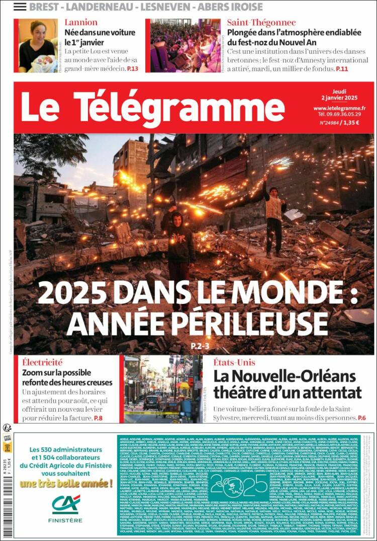 Portada de Télégramme (Francia)
