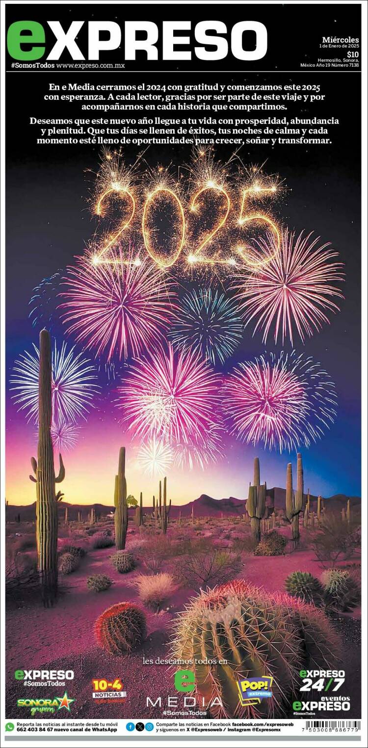 Portada de Expreso (M&eacute;xico)