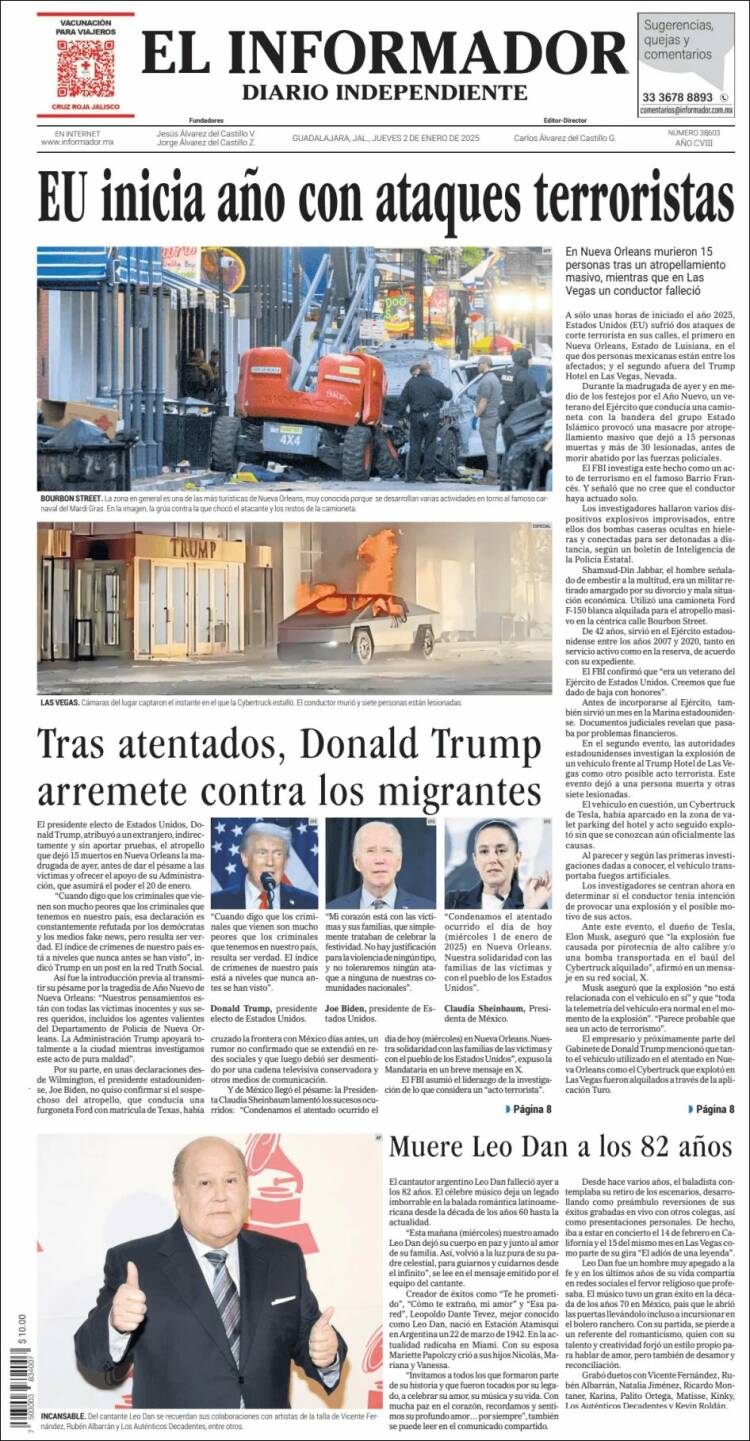 Portada de El Informador (M&eacute;xico)