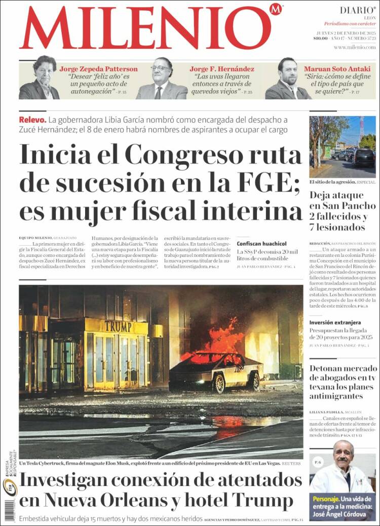 Portada de Milenio de León (M&eacute;xico)