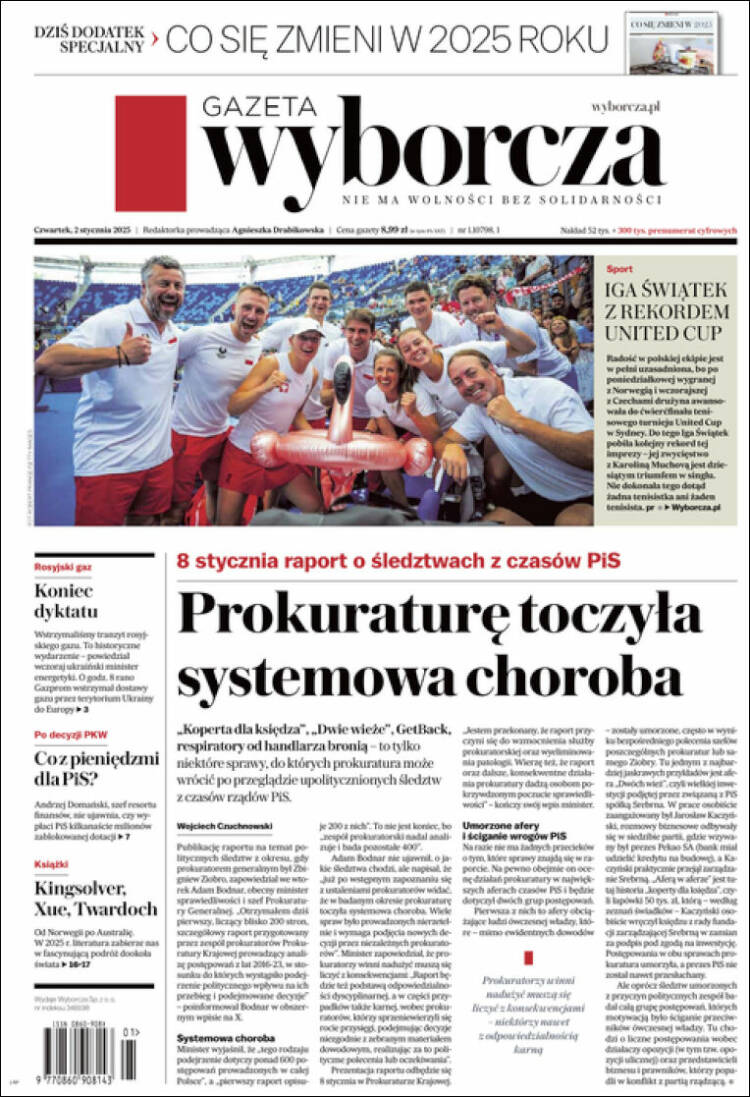 Portada de Gazeta Wyborcza (Polonia)