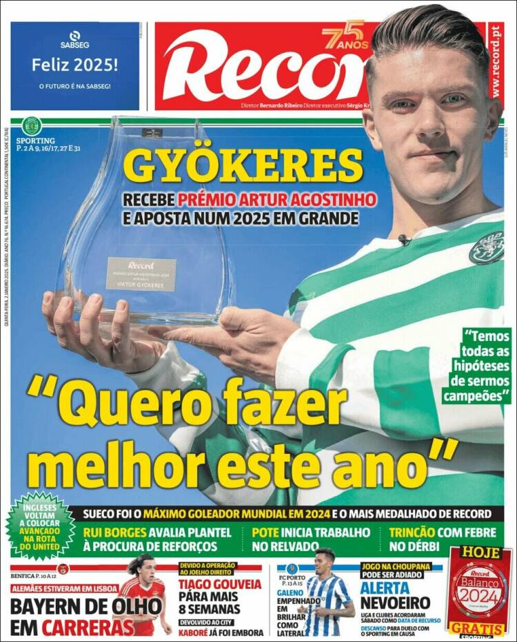 Portada de Record (Portugal)
