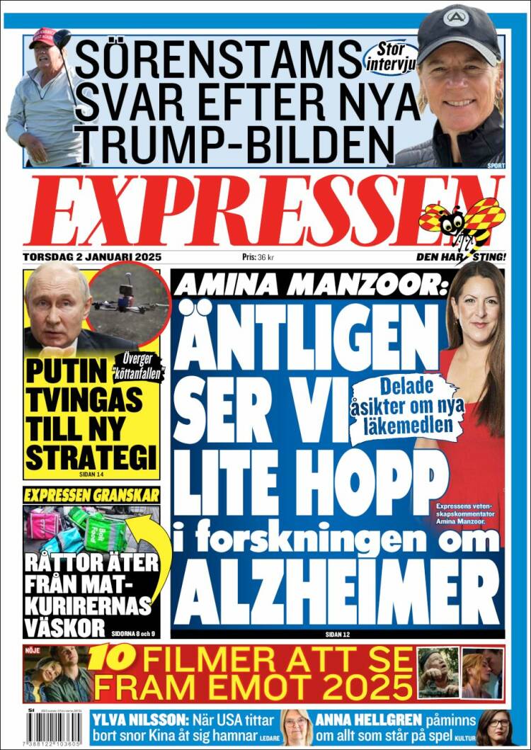 Portada de Expressen (Suecia)