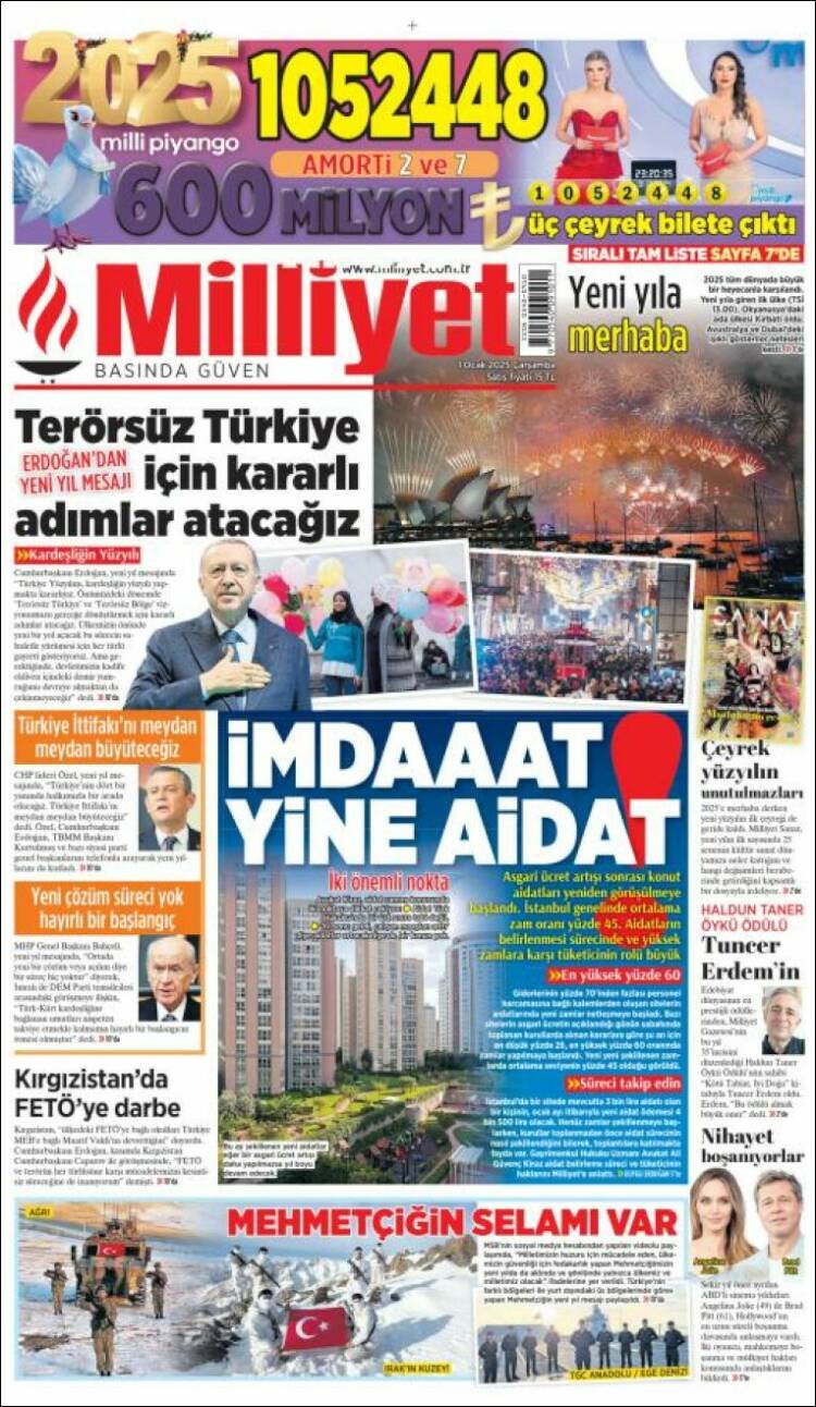 Portada de Milliyet (Turqu&iacute;a)