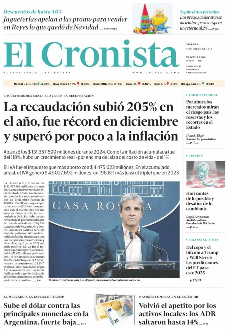 Portada de El Cronista Comercial (Argentina)