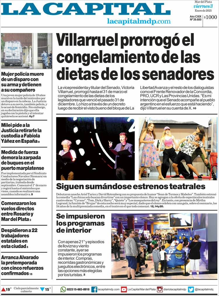 Portada de Diario La Capital - Mar del Plata (Argentina)