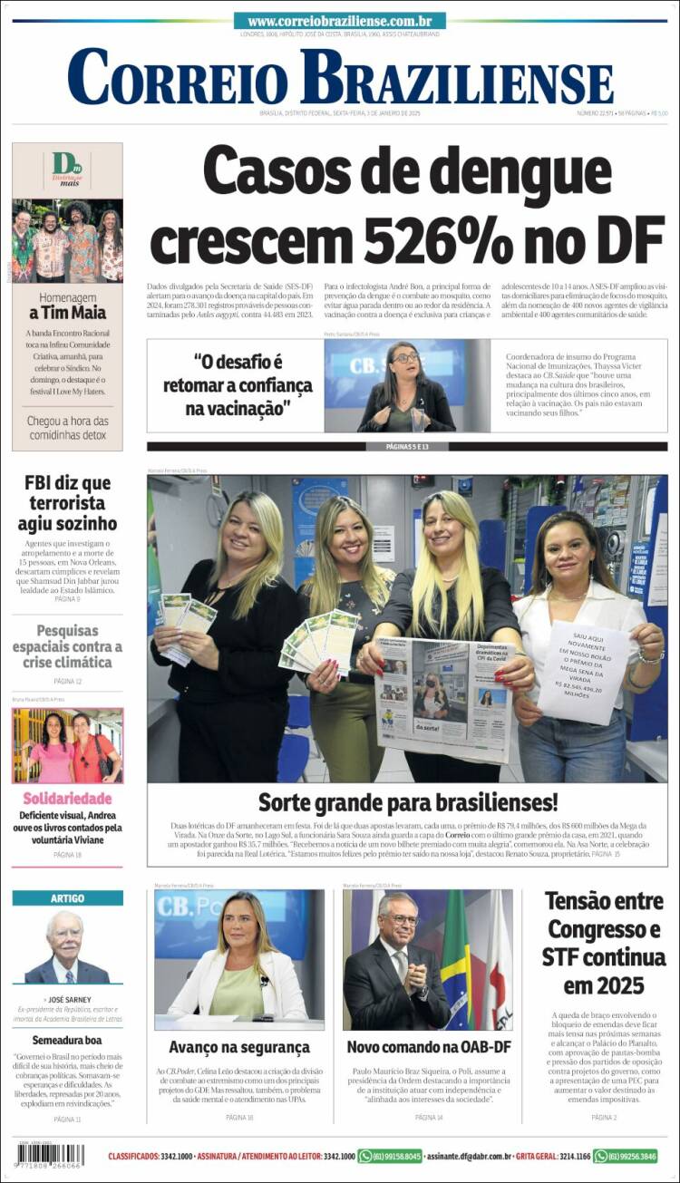 Portada de Correio Braziliense (Brasil)