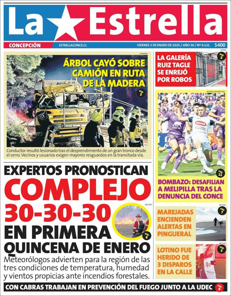Portada de La Estrella de Concepción (Chile)