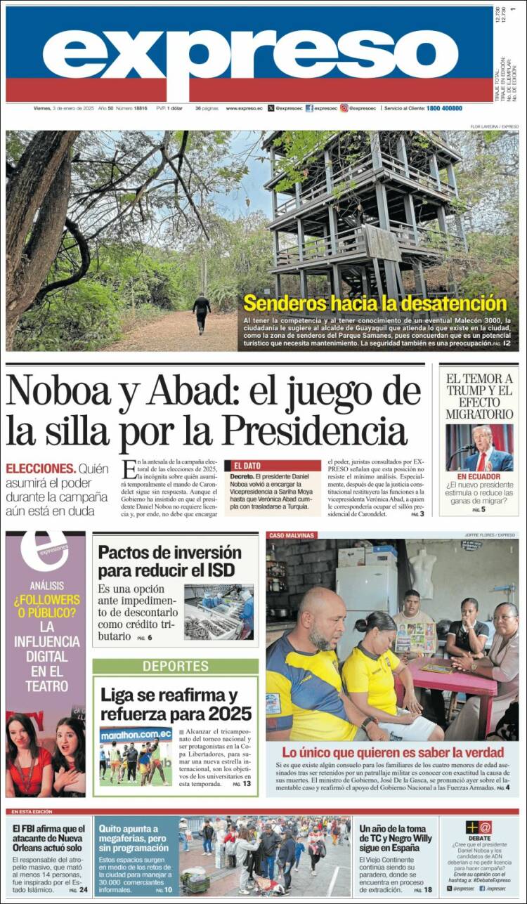 Portada de Expreso (Ecuador)