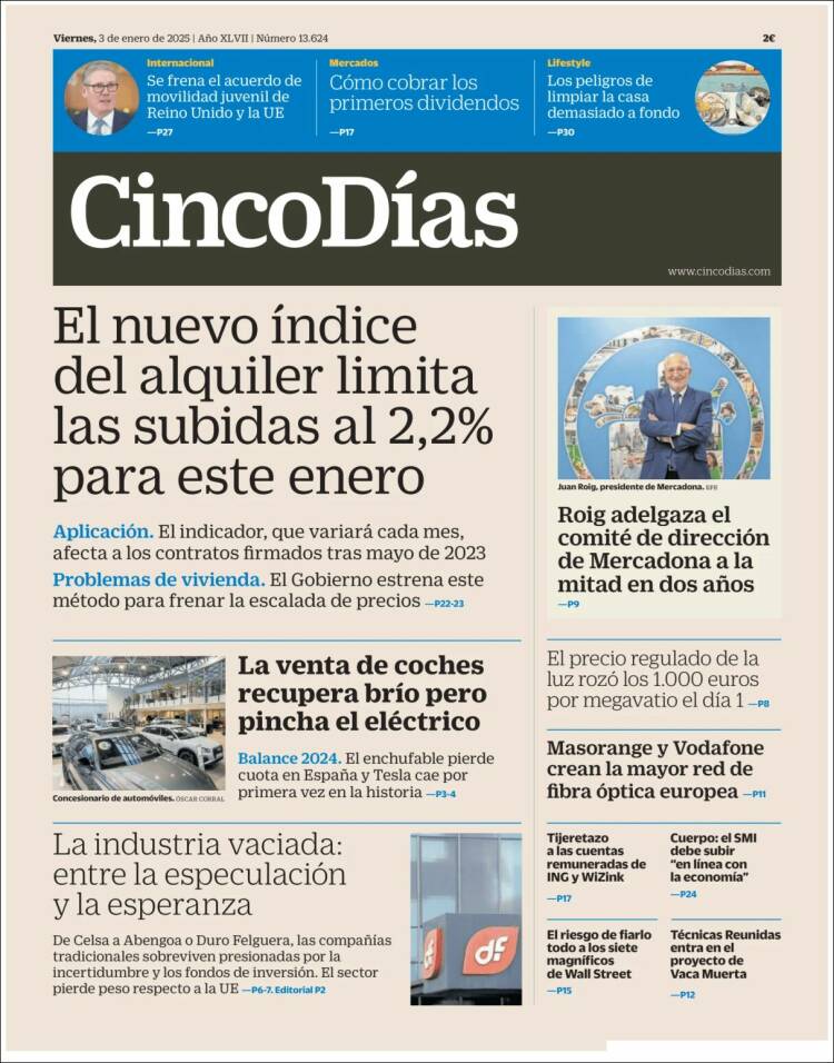 Portada de Cinco Días (España)
