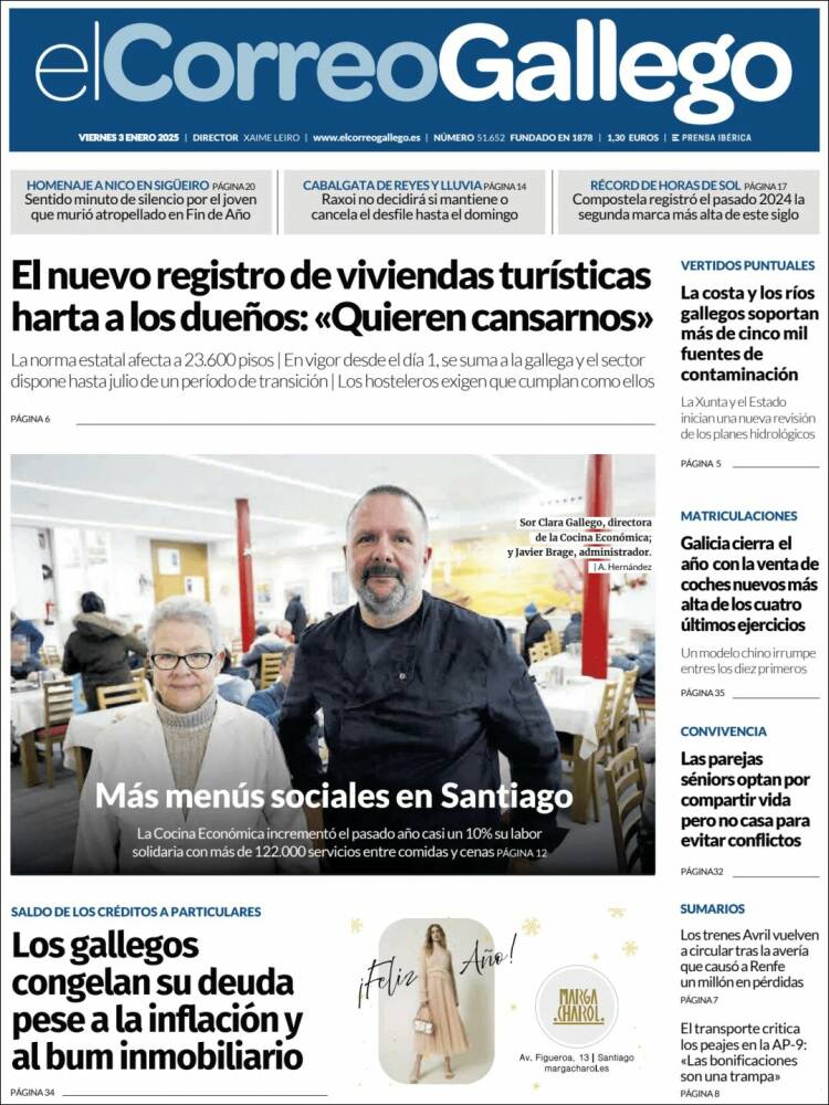 Portada de El Correo Gallego (España)