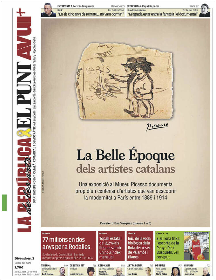 Portada de El Punt Avui - Girona (España)
