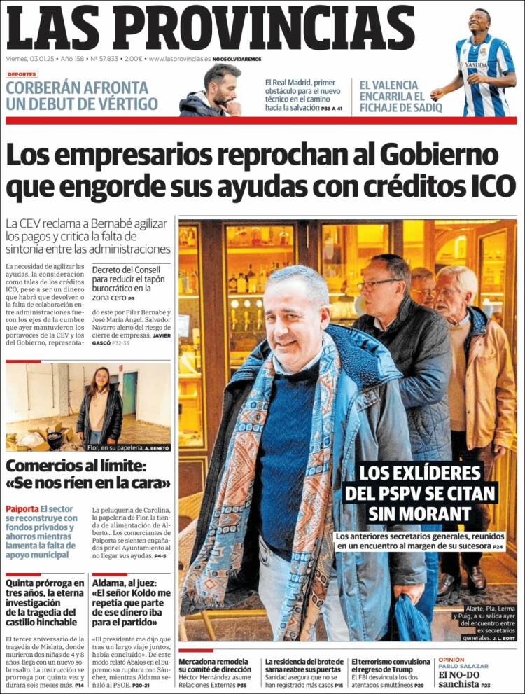 Portada de Las Provincias (España)