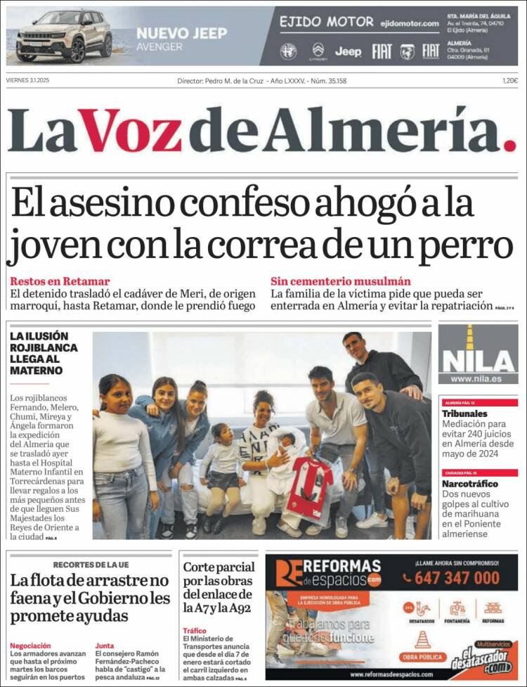 Portada de La Voz de Almería (España)