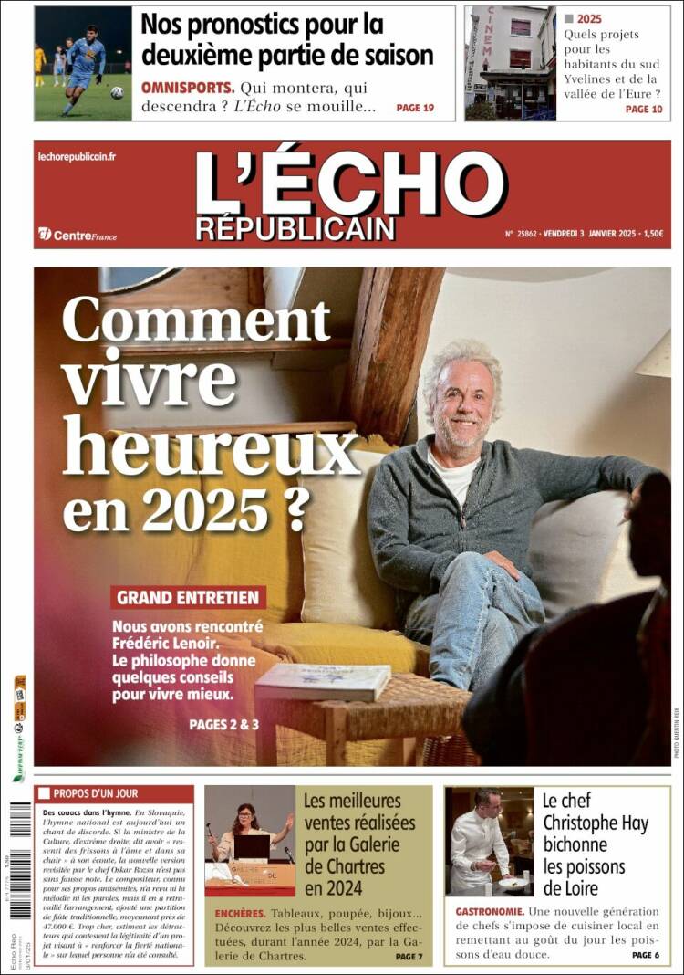 Portada de L'Echo Républicain (Francia)
