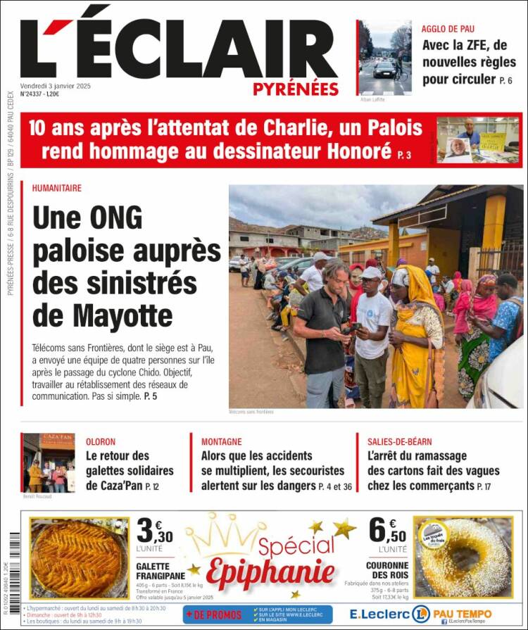 Portada de L'Eclair des Pyrénées (Francia)