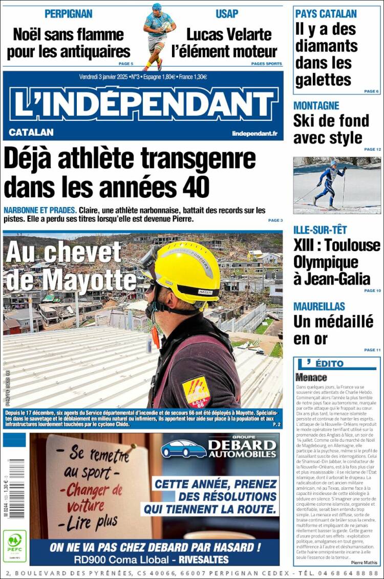 Portada de Le Indépendant (Francia)