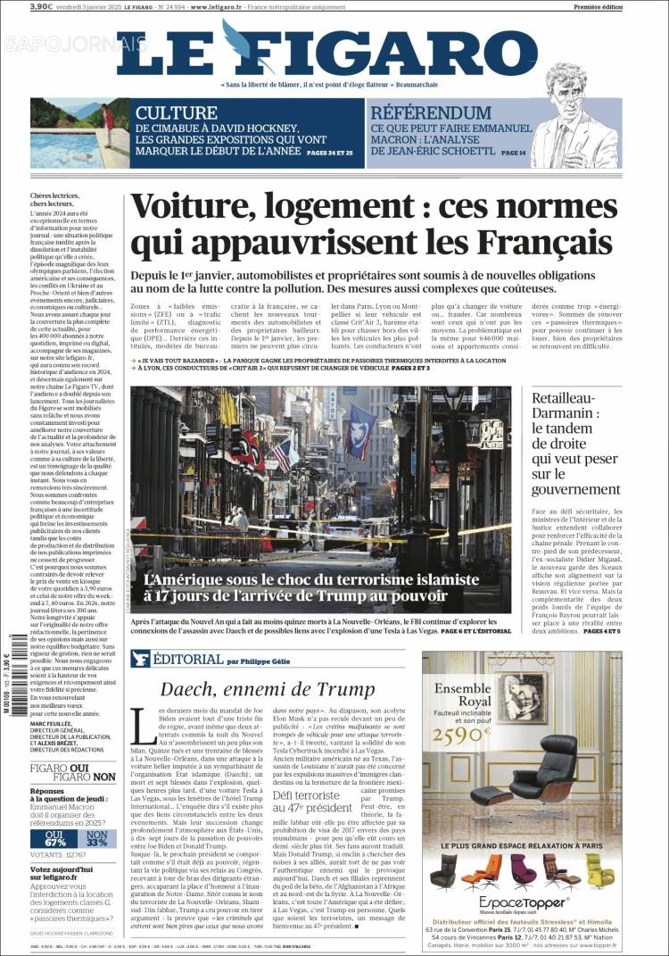 Portada de Le Figaro (Francia)