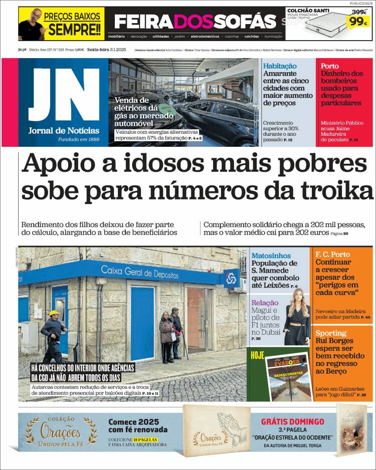 Portada de Diário de Noticias (Portugal)