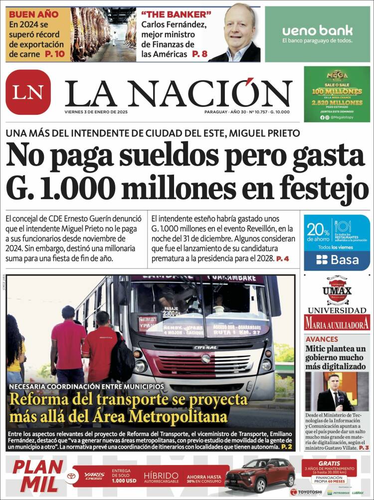 Portada de La Nación (Paraguay)