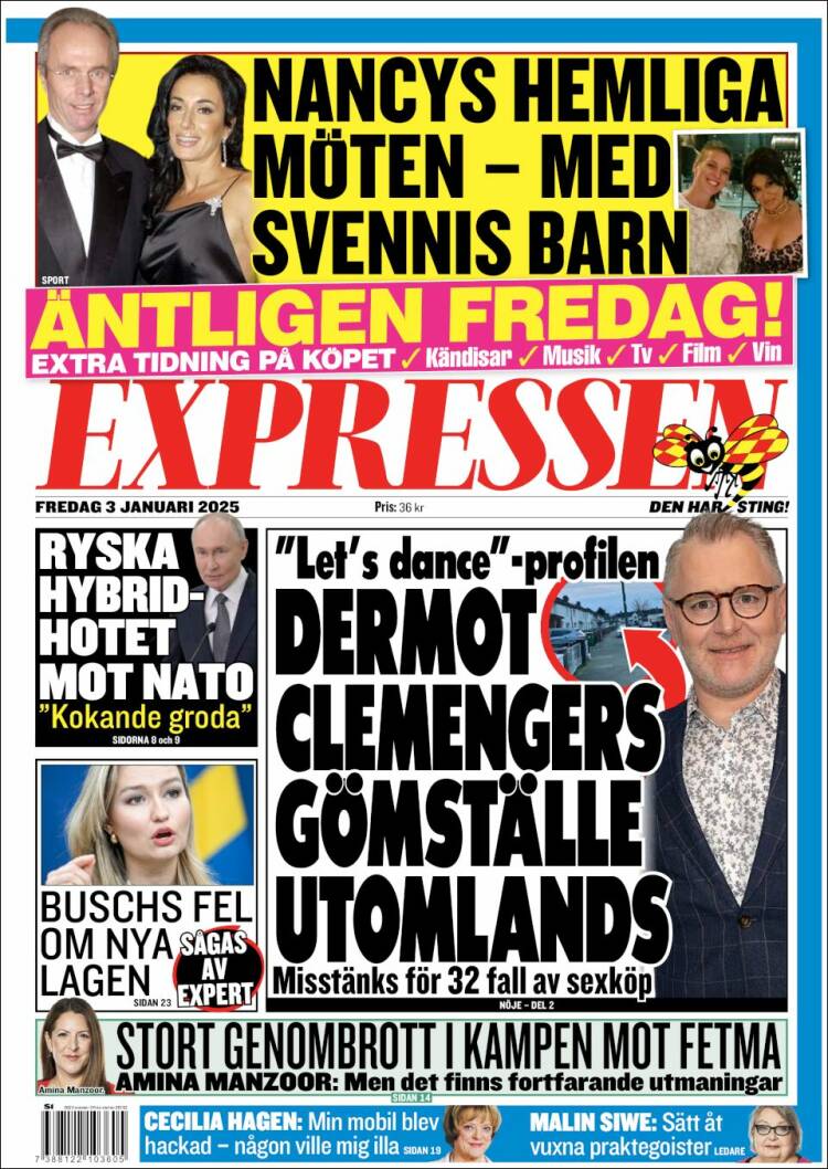 Portada de Expressen (Suecia)