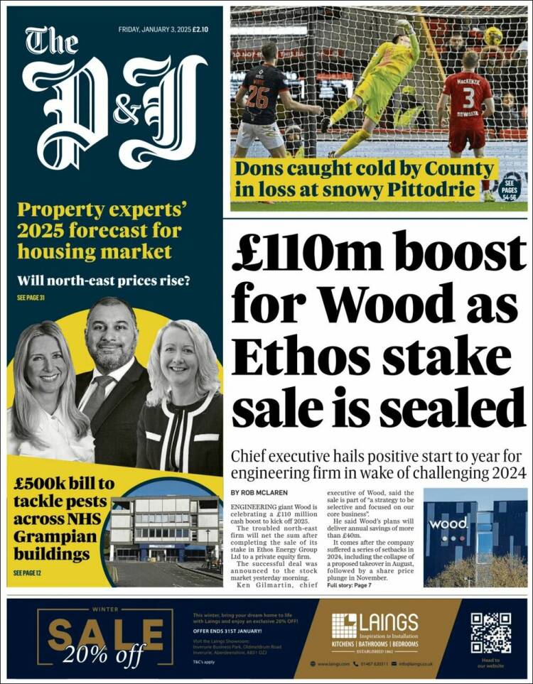 Portada de The Press and Journal (Reino Unido)