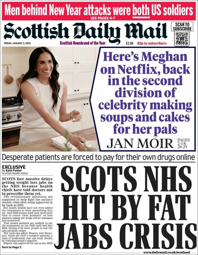 Portada de Scottish Daily Mail (Reino Unido)
