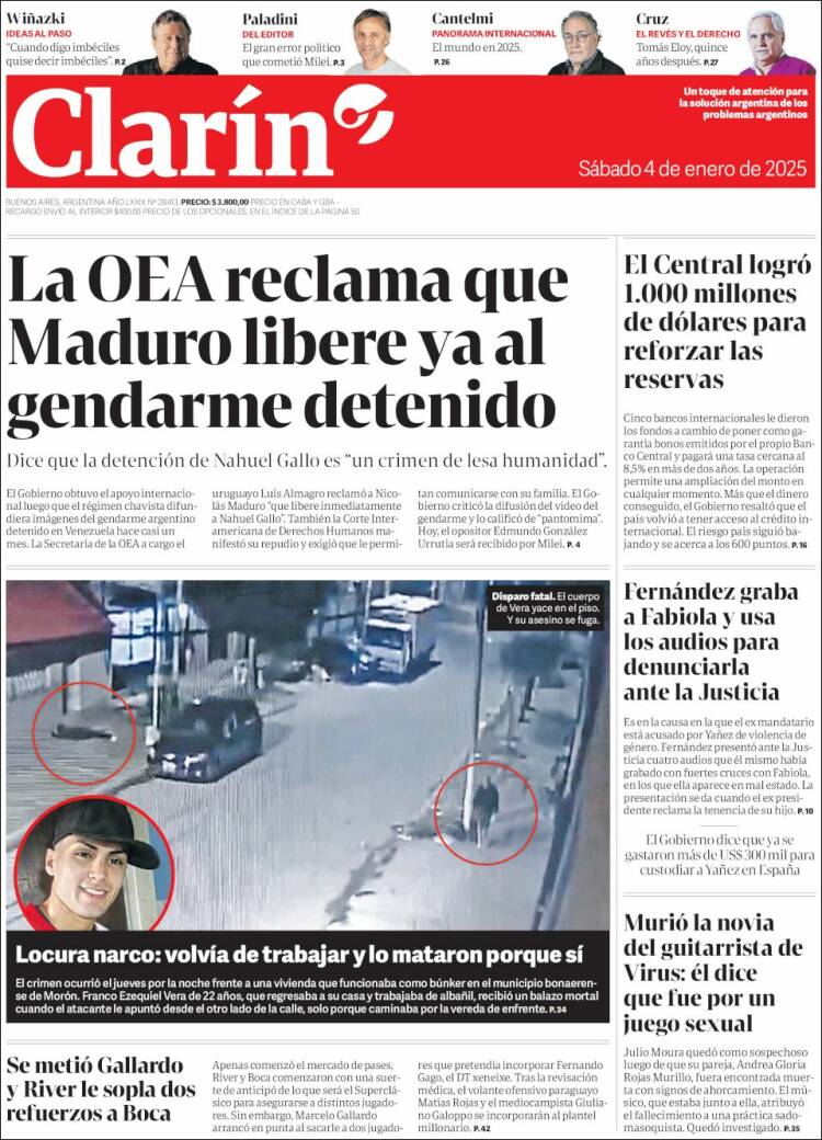 Portada de Clarín (Argentina)