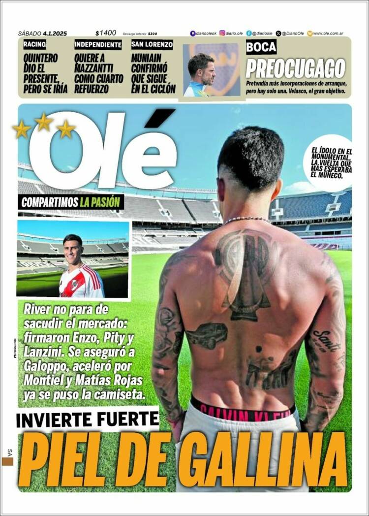 Portada de Olé (Argentina)