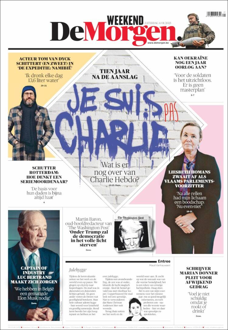 Portada de De Morgen (B&eacute;lgica)