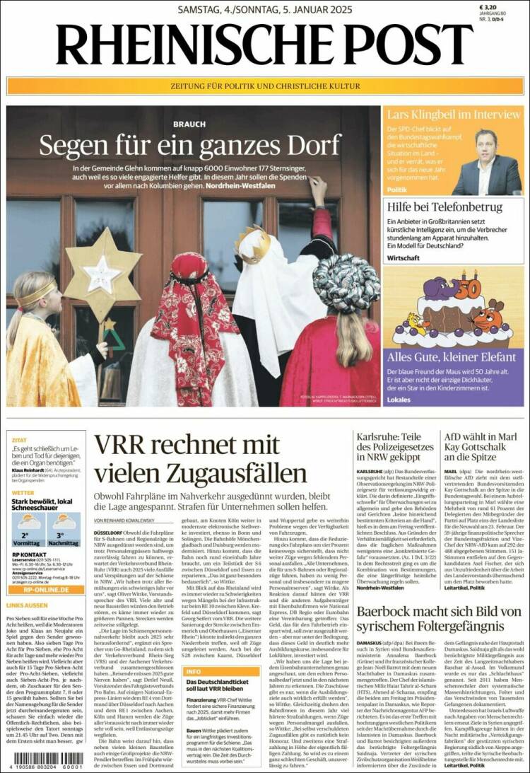 Portada de Rheinische Post (Alemania)