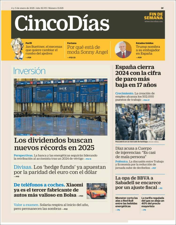 Portada de Cinco Días (España)