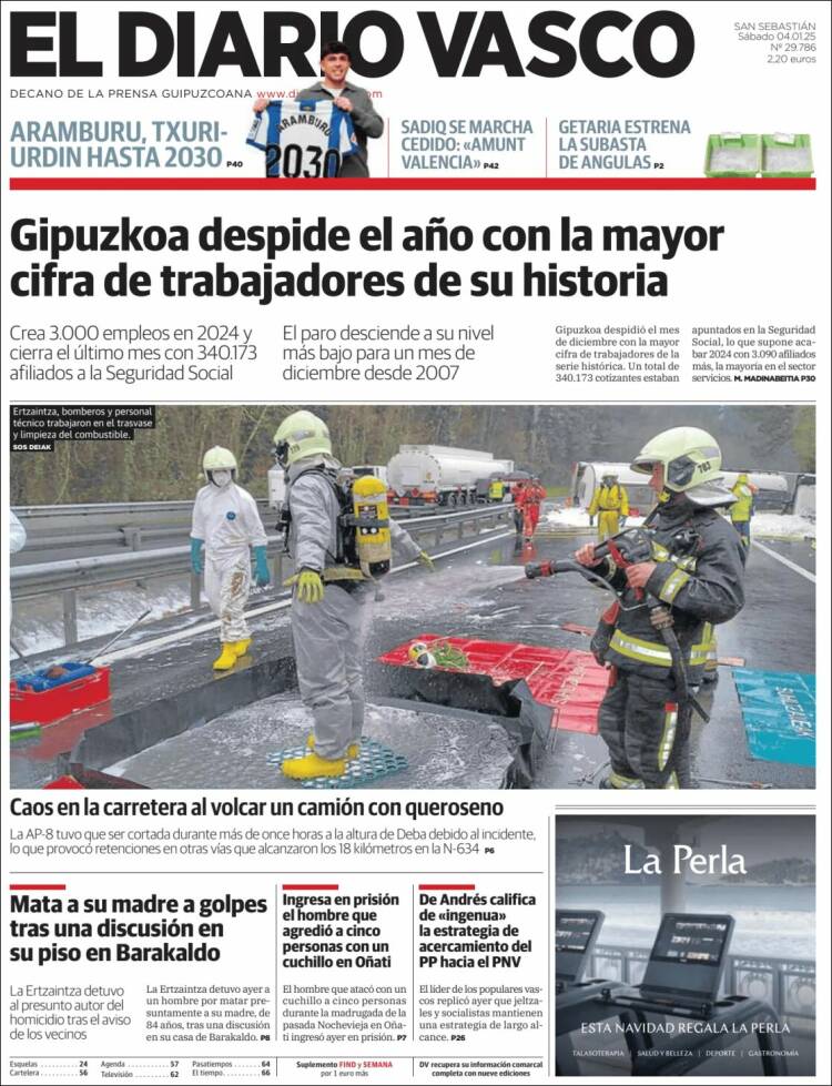 Portada de Diario Vasco (España)