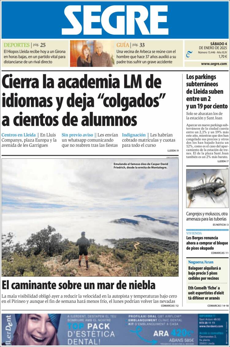 Portada de Segre  (España)